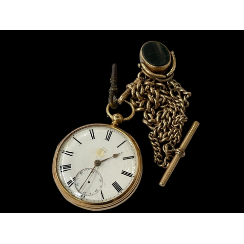 180 - Victorian 18 carat gold pocket watch by A Kuss & Co, Newcastle upon Tyne, hallmarked London 1869, wi... 