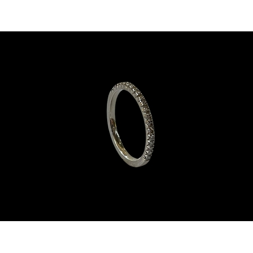 207 - Rox diamond set platinum half eternity ring, size J.