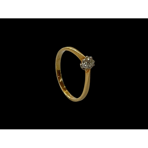 210 - Diamond solitaire, approximately 0.25 carat, 18k gold ring, size U/V.