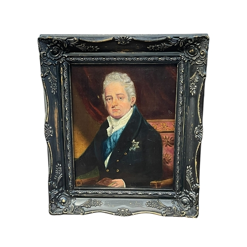 265 - Portrait of William IV, oil on canvas, 24cm by 19cm, framed.