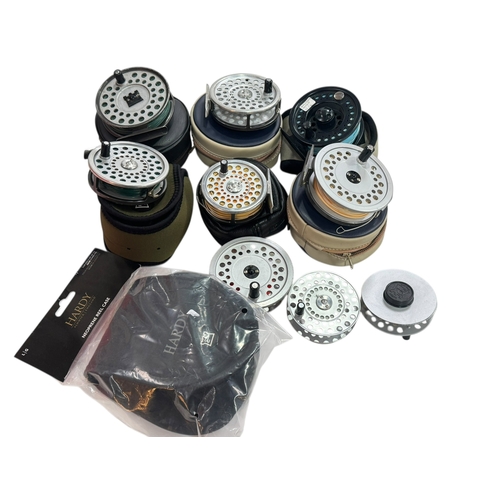 7 - Collection of assorted fishing reels including Hardy.