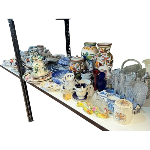 74 - Large collection of china and glass including Masons, Gaudy Welsh jugs, blue and white including mea... 