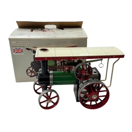 212 - Mamod steam tractor with box.