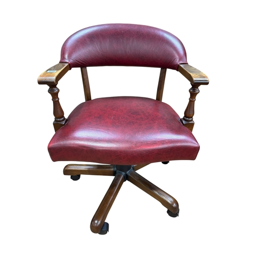 328 - Old Charm adjustable swivel office desk chair.