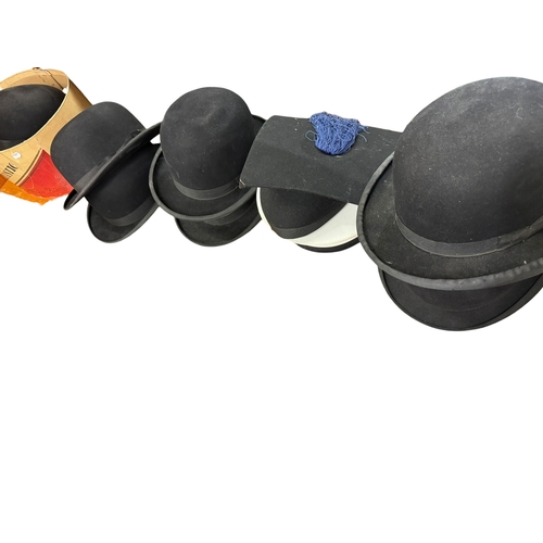 96 - Collection of ten various hats including eight bowlers.