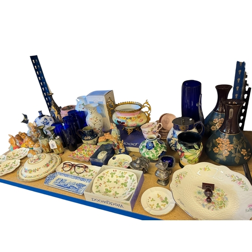 101 - Pair of Lovatt Langley Ware vases, pair of Doulton Stoneware vases, various china, glass, etc.