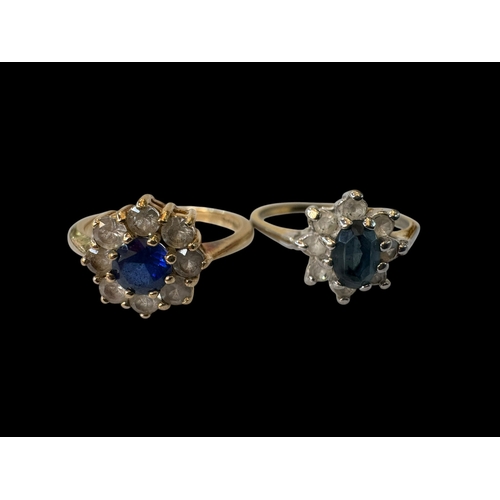 150 - 9 carat gold gem set ring, and other ring (2).