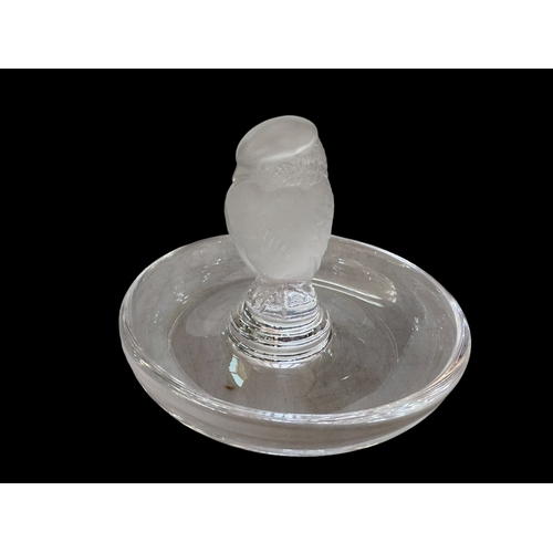 240 - Lalique bird ring dish, 9.5cm diameter.