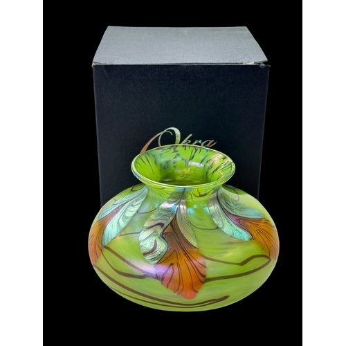 241 - Okra Fantasia vase, 9cm, with box.