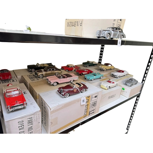 65 - Collection of fifteen Franklin Mint models of 1950's model vehicles including Chevrolet Bel Air conv... 