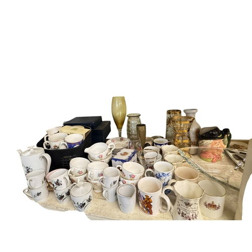 83 - Royal Doulton Walrus & Carpet character jug, assorted glass and china, etc.