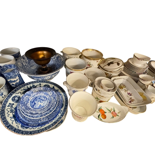 88 - Royal Worcester Regency, Royal Doulton Orchard Hill, Royal Worcester Evesham tablewares, blue and wh... 