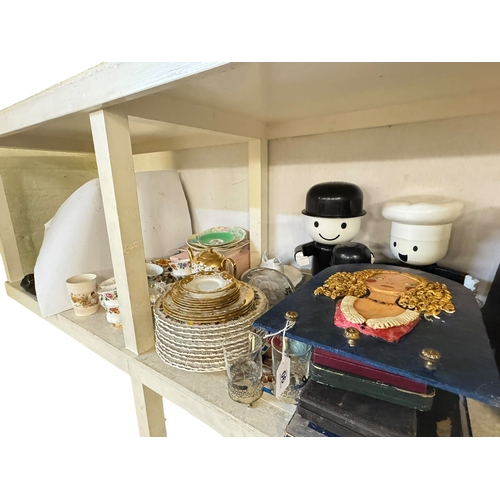 90 - Assorted teawares, Homepride kitchen accessories, large glass paperweight and Shorter & Sons part fi... 