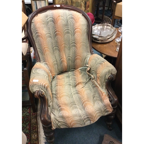 281 - A Victorian mahogany armchair.