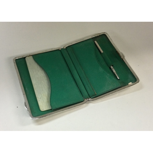 111 - A gent's silver card case with fitted interior. Sheffield 1910. By WH. Approx. 107 grams. Est. £100 ... 