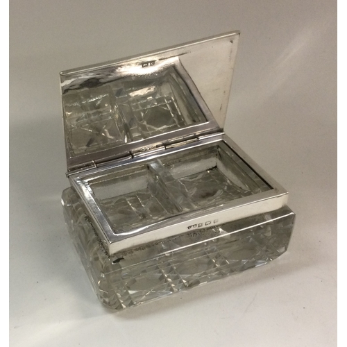 117 - A good Victorian silver and glass stamp case. London 1898. By L&S. Approx. 250 grams. Est. £150 - £2... 