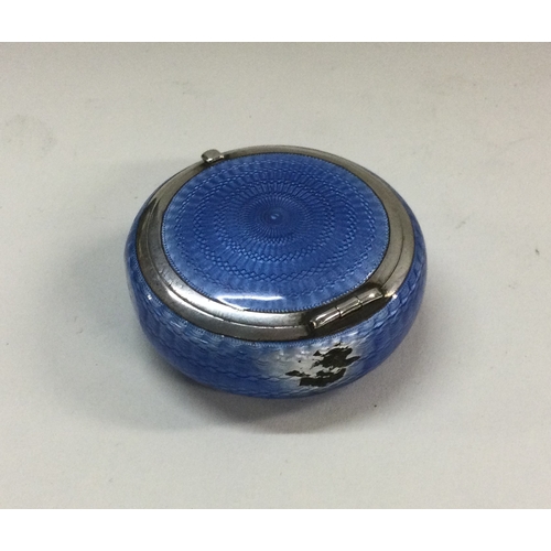 161 - A heavy silver and enamelled box bearing import marks. Approx. 46 grams. Est. £80 - £120.