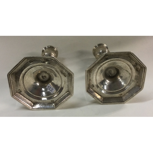 375 - A heavy pair of silver candlesticks. London 1967. By IE & Son Ltd. Approx. 640 grams. Est. £450 - £5... 