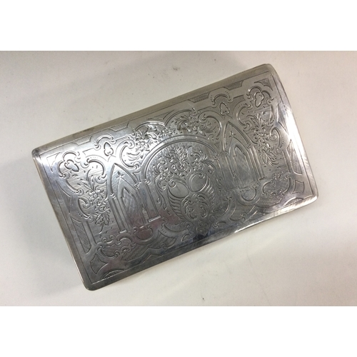 379 - A 19th Century Dutch silver snuff box with hinged lid. Approx. 140 grams. Est. £50 - £80.