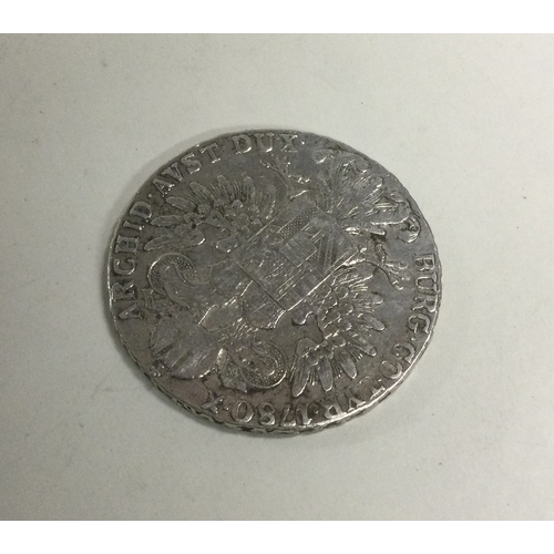 433 - A German silver coin dated 1780. Approx. 28 grams. Est. £30 - £40.