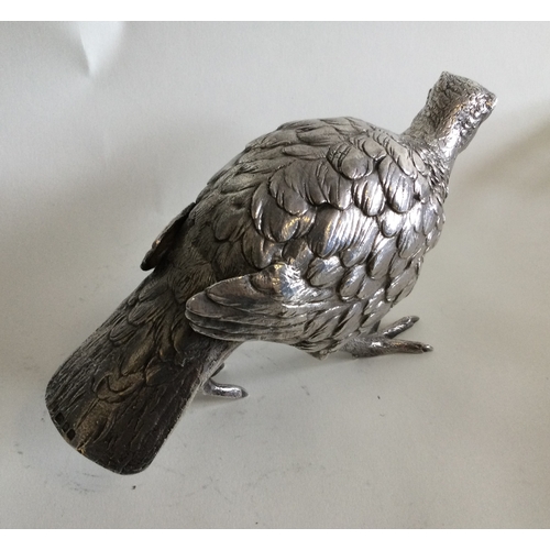 475 - A good quality textured figure of a grouse. London. By LB&S. Approx. 760 grams. Est. £800 - £1200.