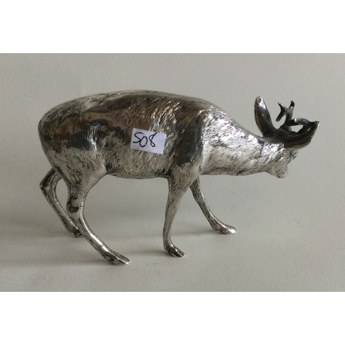 508 - A German silver figure of a doe with textured body. Approx. 138 grams. Est. £250 - £350.