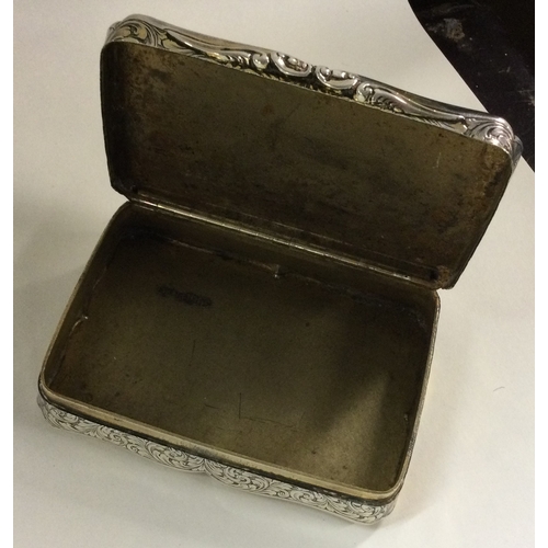 86 - A heavy cast silver snuff box. Birmingham 1848. By Nathaniel Mills. Approx. 172 grams. Est. £400 - £... 