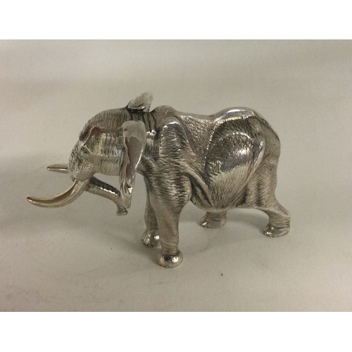 96 - PATRICK MAVROS: A good heavy cast figure of an elephant. Punched to base. Approx. 426 grams. Est. £1... 