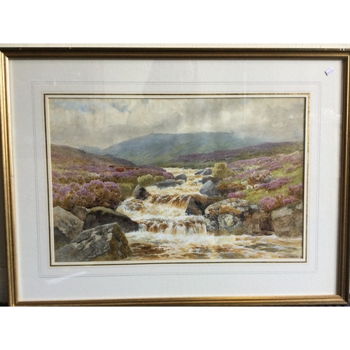 1039 - WILLIAM SIDNEY MORRISH: (British 1844 - 1917): A framed and glazed watercolour depicting a Dartmoor ... 