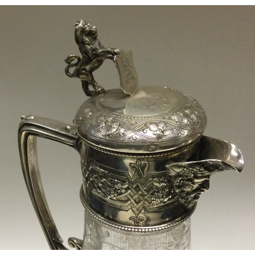 132 - A Victorian silver mounted claret jug. Sheffield 1878. By W&G Sissons. Est. £300 - £400.