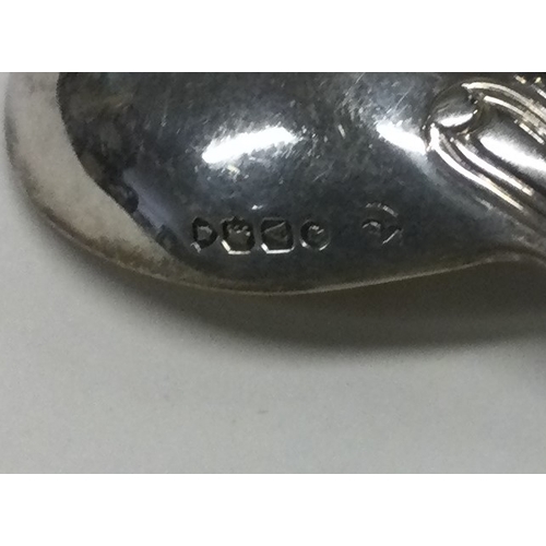 73 - A Victorian silver Kings' pattern caddy spoon. London 1876. By George Adams. Approx. 30 grams. Est. ... 