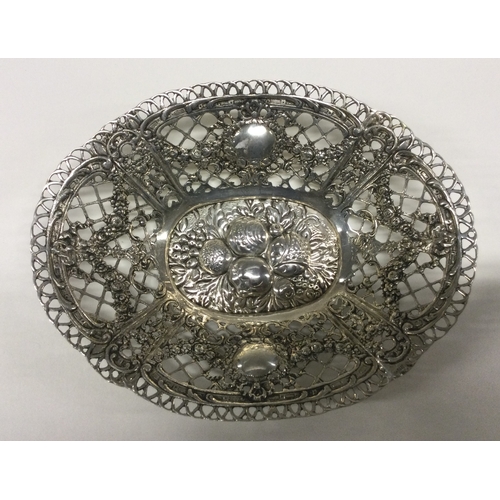 96 - HAZORFIM: A silver fruit dish chased with fruit and floral decoration. Approx. 217 grams. Est. £150 ... 