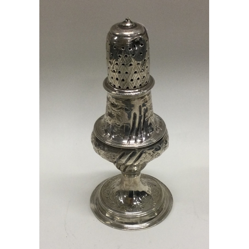 32 - HESTER BATEMAN: An 18th Century George III chased silver sugar caster. London 1789. Approx. 80 grams... 