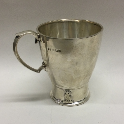 35 - A silver christening mug chased with animals. Birmingham 1941. By William Suckling. Approx. 148 gram... 