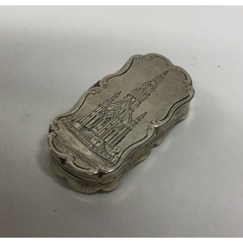 48 - A Victorian silver castle top vinaigrette depicting Scott's Memorial. Birmingham. By David Pettifer.... 