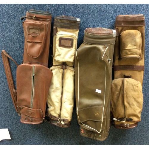 1563 - Four vintage golf bags. Various makers. Est. £20 - £30.