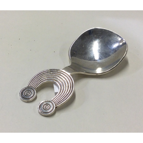 14 - DUBLIN: An Irish silver caddy spoon. 1973. Approx. 14 grams. Est. £50 - £80.