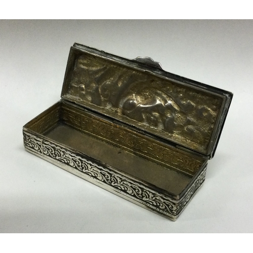 156 - A Continental silver snuff box chased with flowers. Approx. 70 grams. Est. £60 - £80.