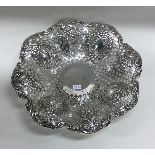 182 - A large silver bonbon dish with scroll decoration. Sheffield. By EB. Approx. 226 grams. Est. £100 - ... 