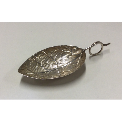 20 - A George III silver caddy spoon in the form of a leaf. Birmingham 1798. By John Taylor. Approx. 6 gr... 