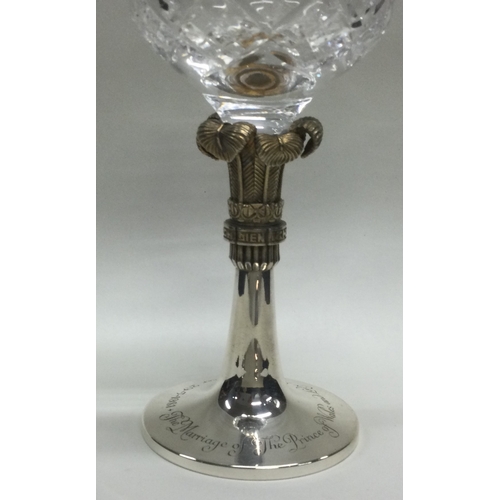 311 - A good cased silver mounted glass goblet. London. By Bourne & Kemp. Est. £30 - £50.