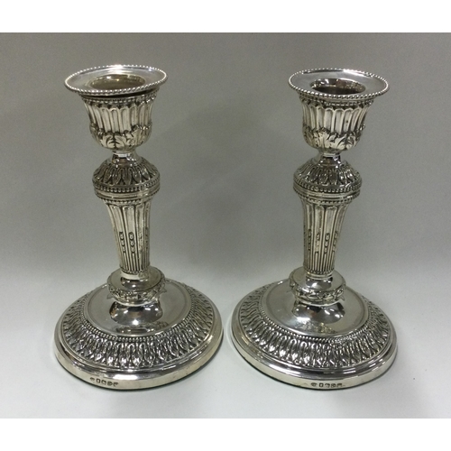 314 - CHESTER: A pair of good Victorian silver candlesticks. 1888. By John Fleckner. Est. £250 - £300.