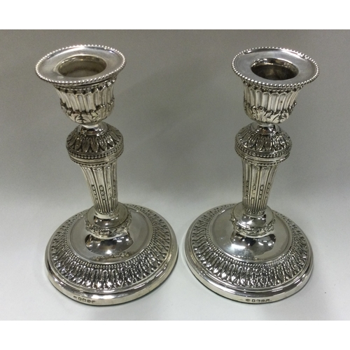 314 - CHESTER: A pair of good Victorian silver candlesticks. 1888. By John Fleckner. Est. £250 - £300.