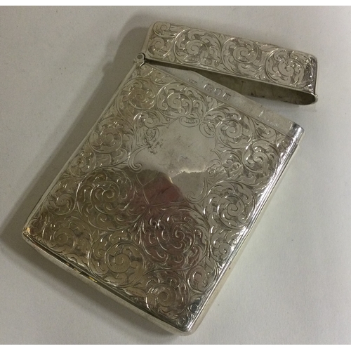 33 - An engraved silver card case. London 1893. Approx. 83 grams. Est. £100 - £150.