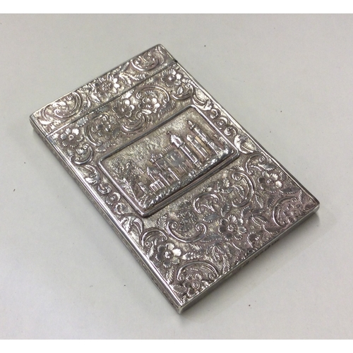 49 - An early William IV silver castle top card case depicting Windsor Castle. Birmingham 1835. By Taylor... 