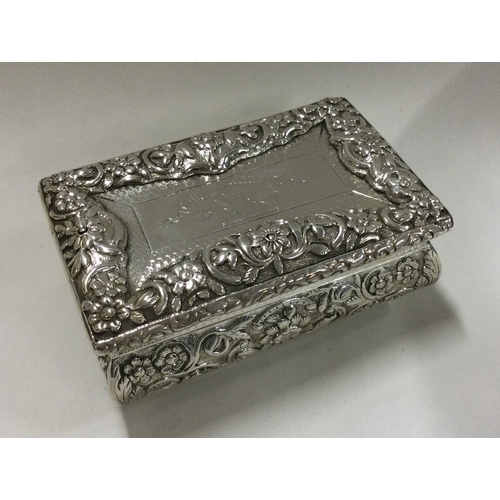 70 - A heavy cast silver snuff box. Birmingham 1827. By Joseph Wilmore. Approx. 184 grams. Est. £450 - £5... 