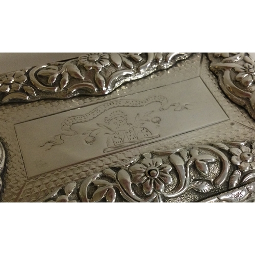 70 - A heavy cast silver snuff box. Birmingham 1827. By Joseph Wilmore. Approx. 184 grams. Est. £450 - £5... 