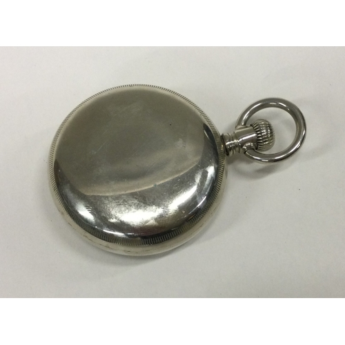 908 - ILLINOIS: A good nickel plated open face pocket watch. Est. £20 - £30.