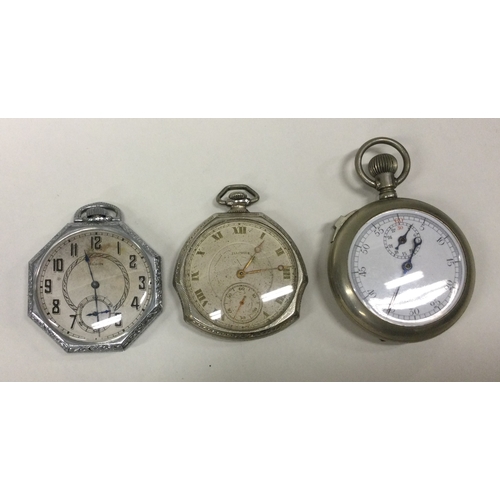 909 - An Elgin open face cocktail pocket watch together with another pocket watch. Est. £20 - £30.