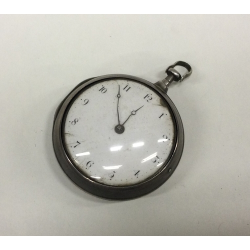 910 - A gent's silver Verge pocket watch. London. Est. £50 - £80.